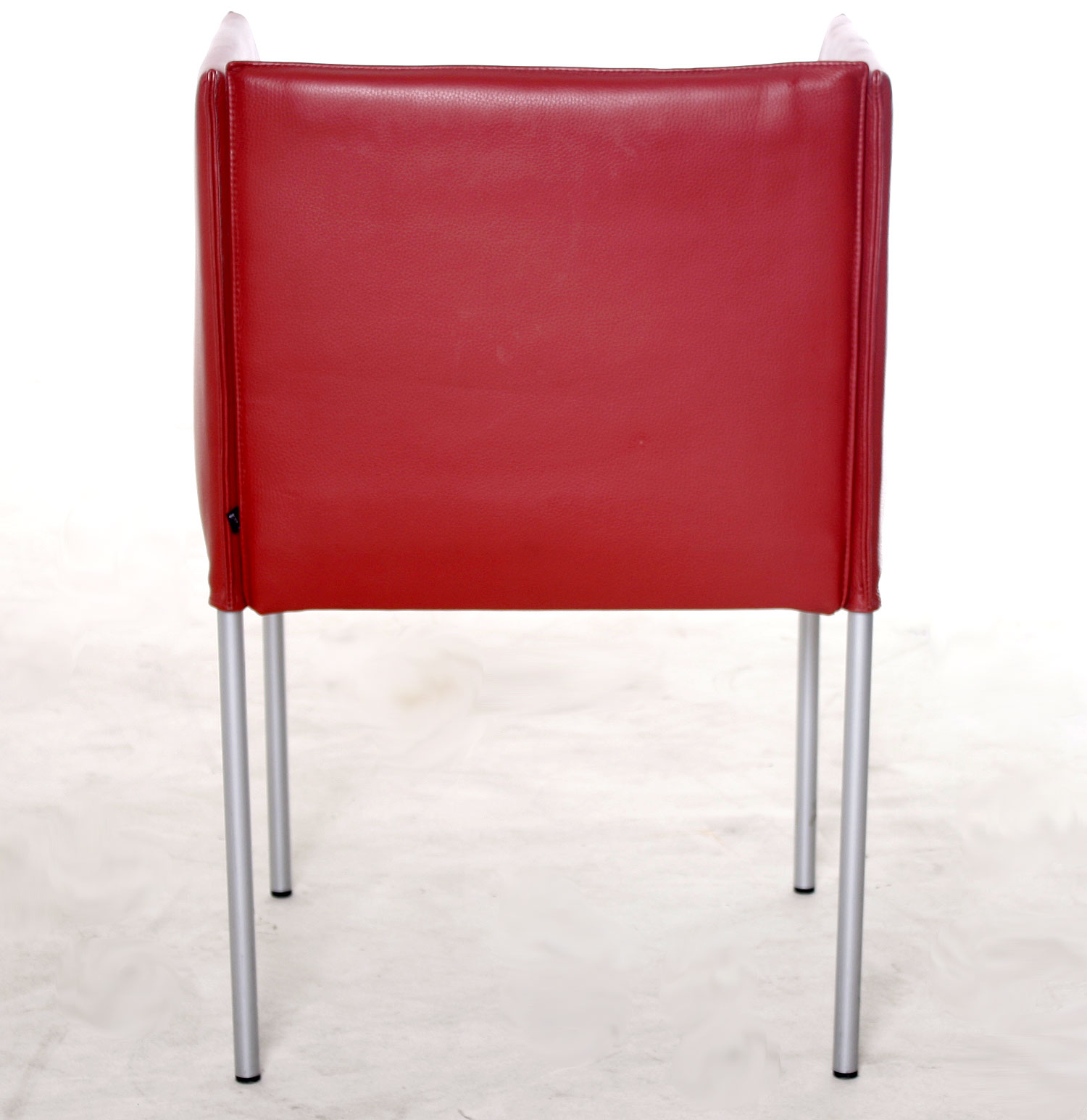 Sessel, Besprechungsstuhl "KFF" Echtleder, rot, gebrauchte Büromöbel