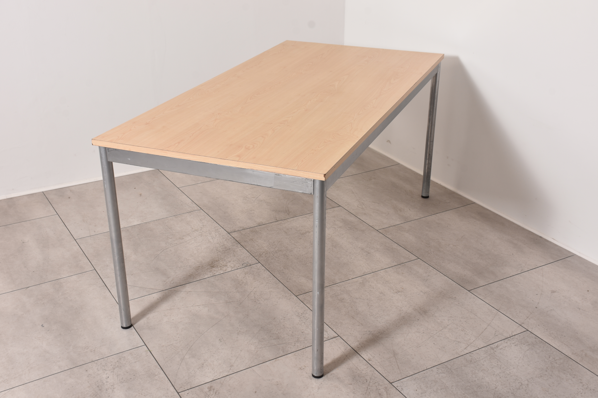 Schreibtisch, 160x80, Platte Ahorn, Gestell grau, klappbar, gebraucht  