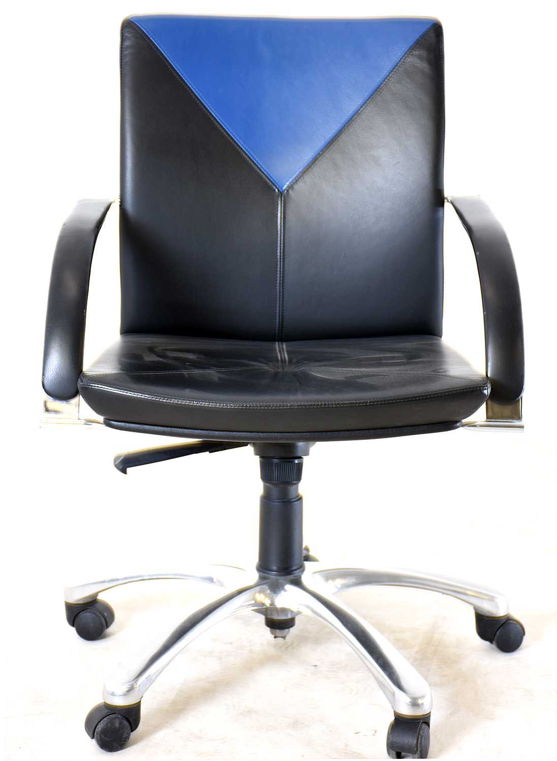 Bürodrehstuhl, Leder schwarz, 35623, gebrauchte Büromöbel