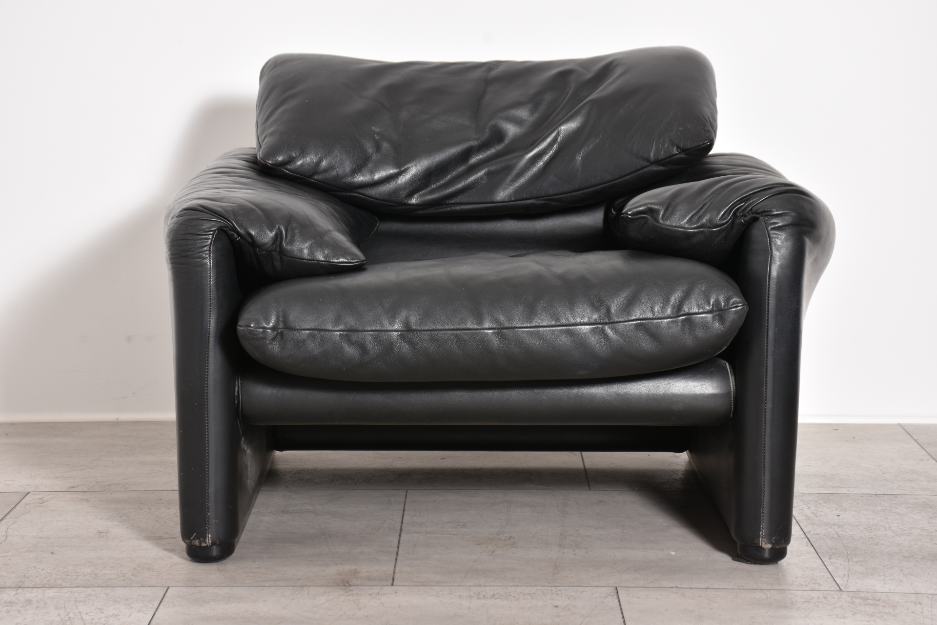 Cassina Italy Sessel Leder schwarz, gebraucht 