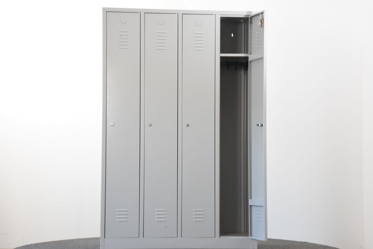 Garderobenschrank, 180x83x50cm, lichtgrau, gebraucht